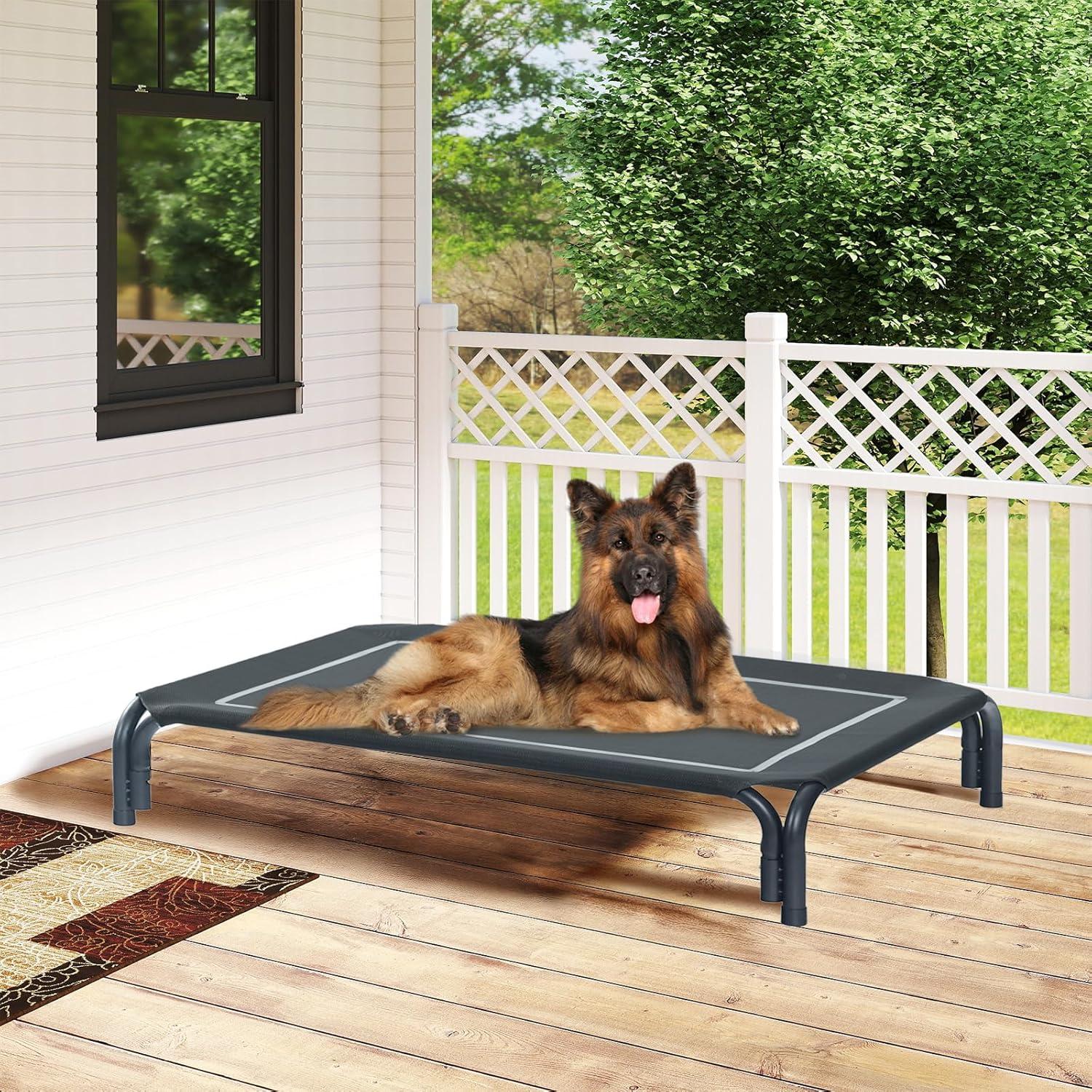 Cama Elevada para Perros DOPEDIO 110x81 cm Negra Antideslizante