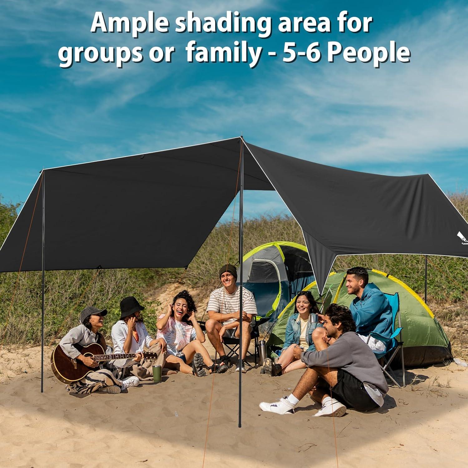 Toldo Impermeable GEERTOP 5.2x3.0m para Acampar