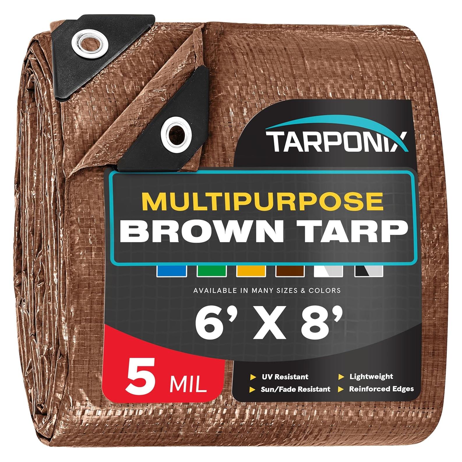 Lona de Polietileno Marrón 1.83x2.44m TARPONIX Impermeable