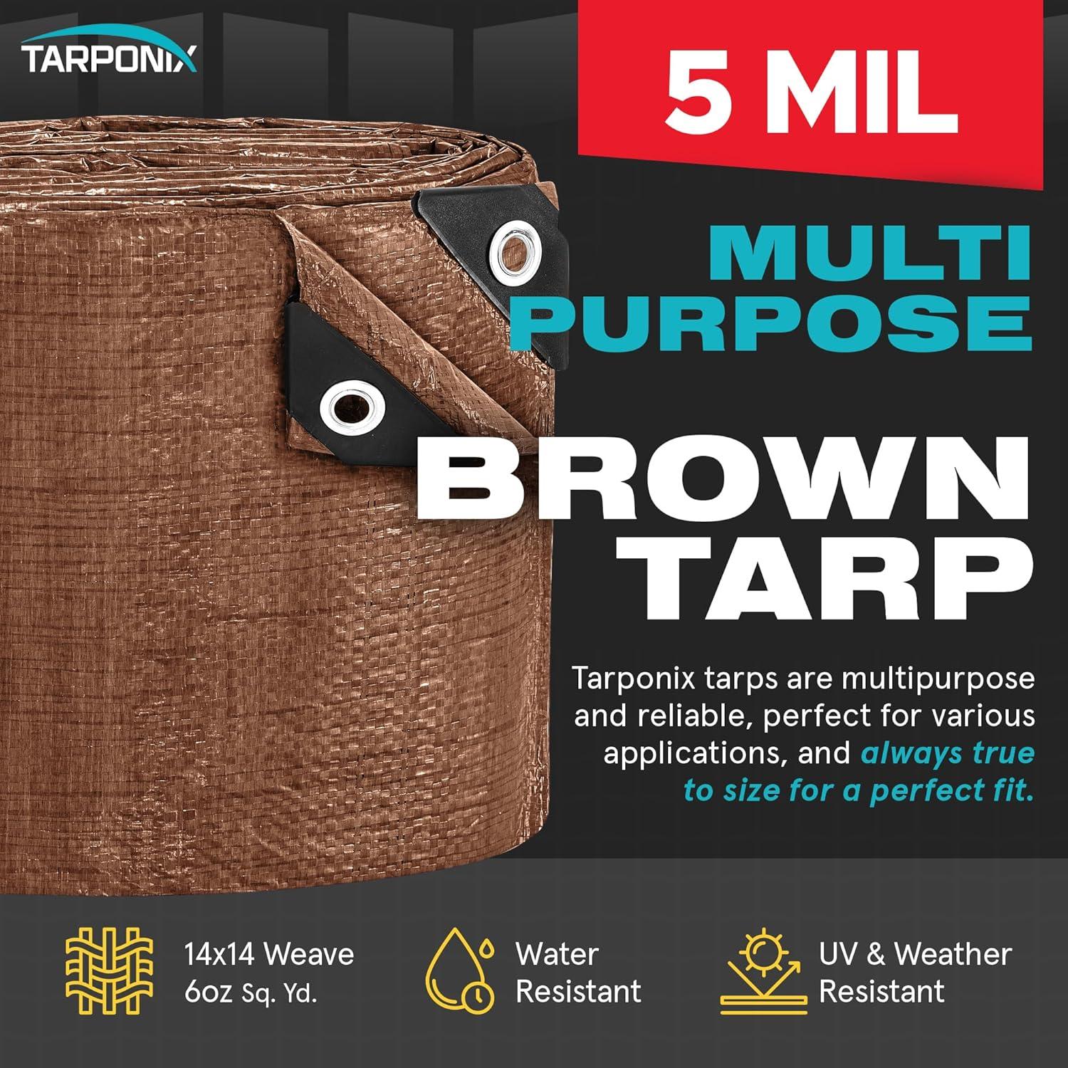 Lona de Polietileno Marrón 1.83x2.44m TARPONIX Impermeable