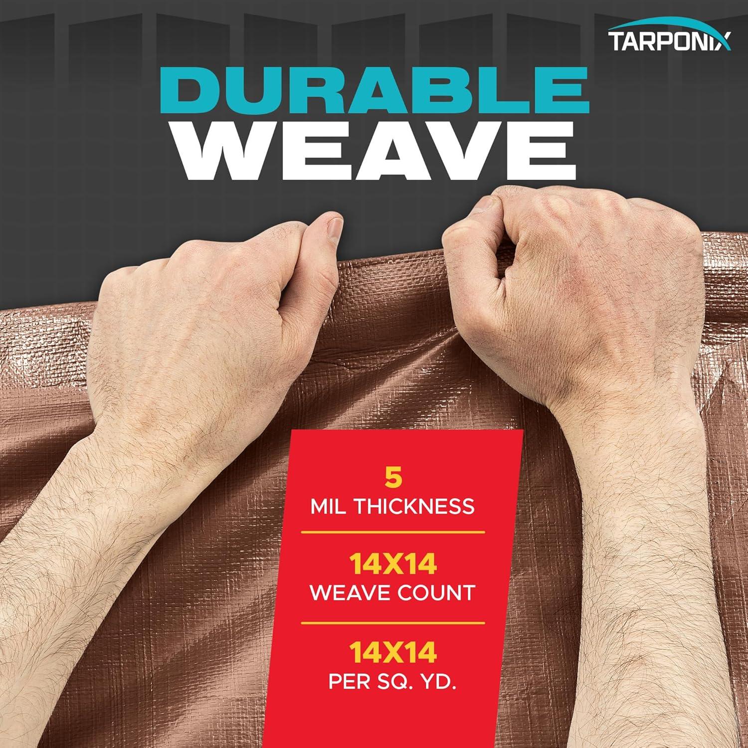 Lona de Polietileno Marrón 1.83x2.44m TARPONIX Impermeable