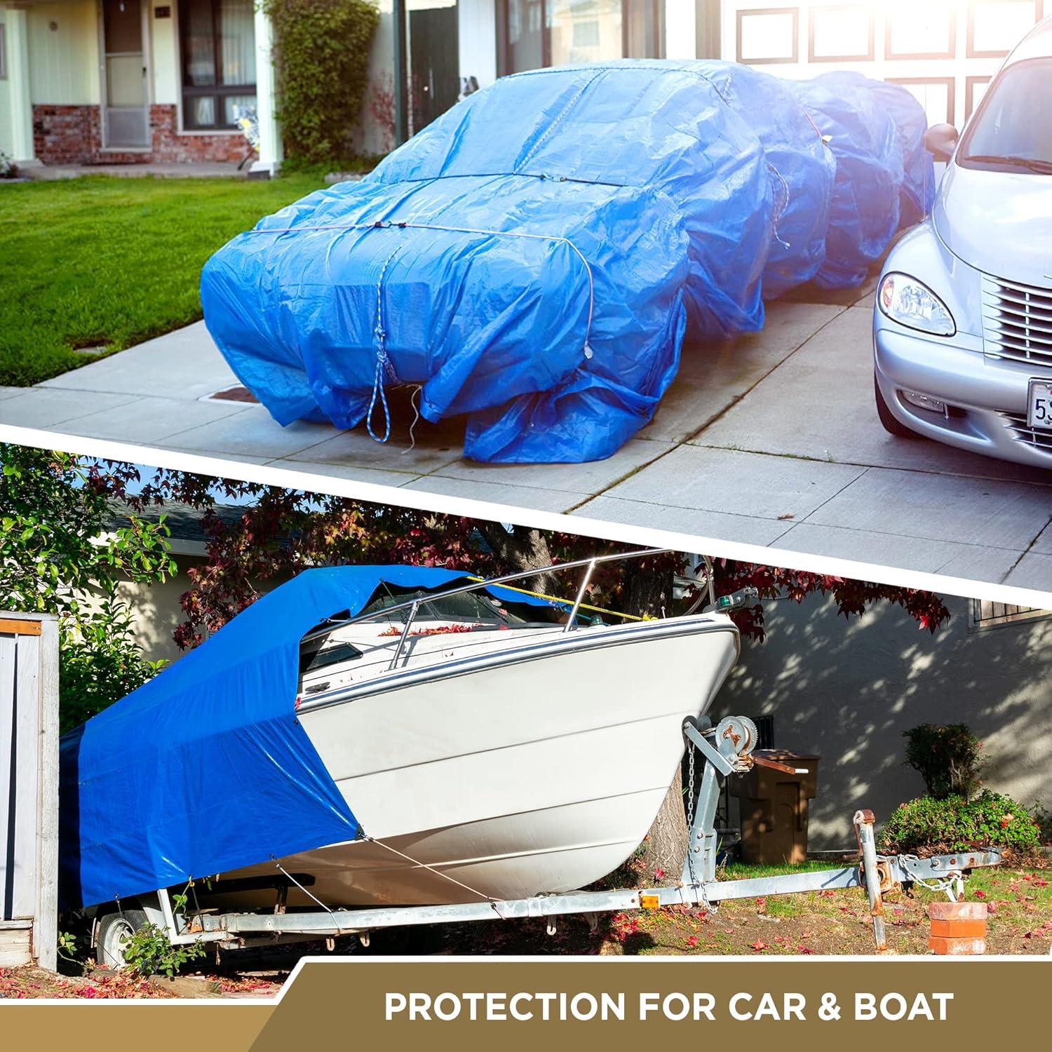 Lona Multifuncional Ateret Azul 4.57x9.14 m A Prueba de Agua