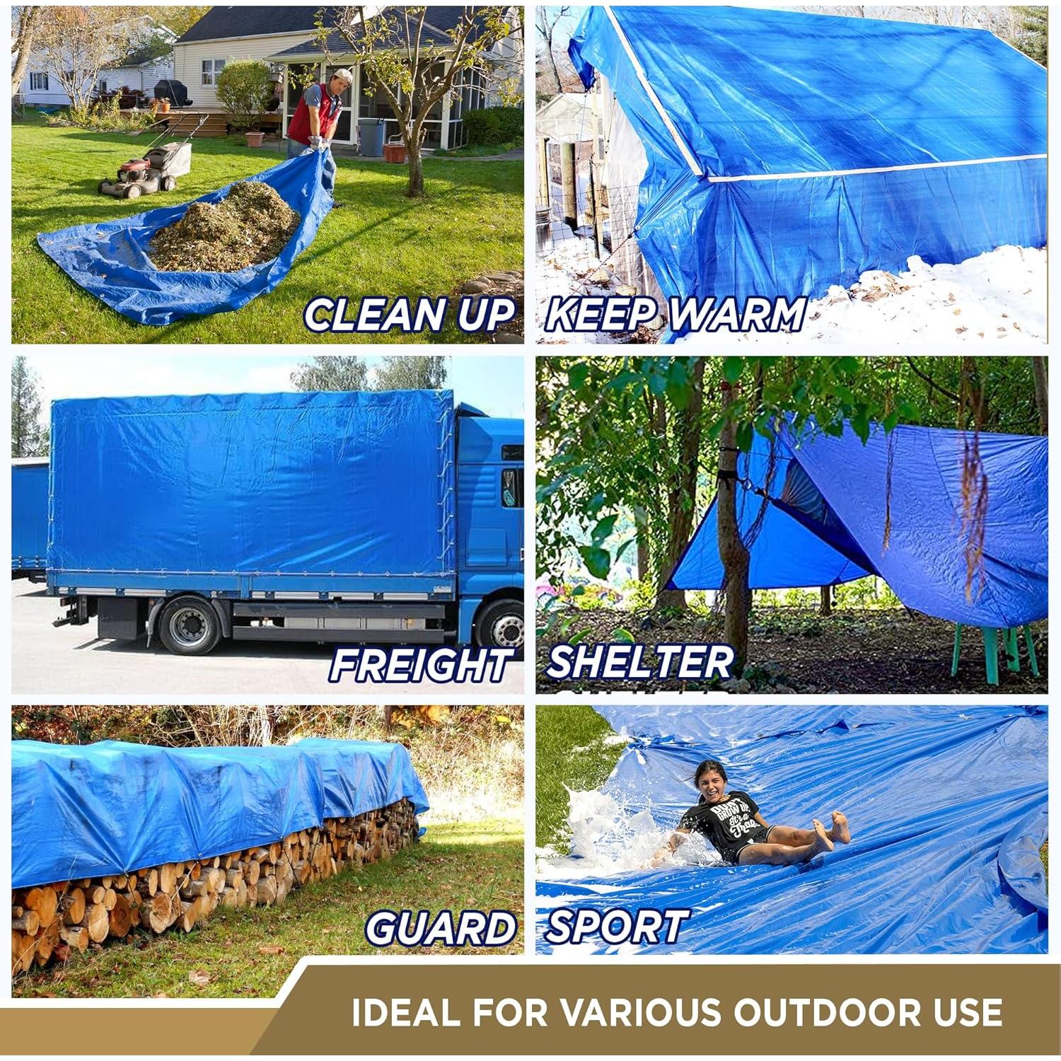 Lona Multifuncional Ateret Azul 4.57x9.14 m A Prueba de Agua