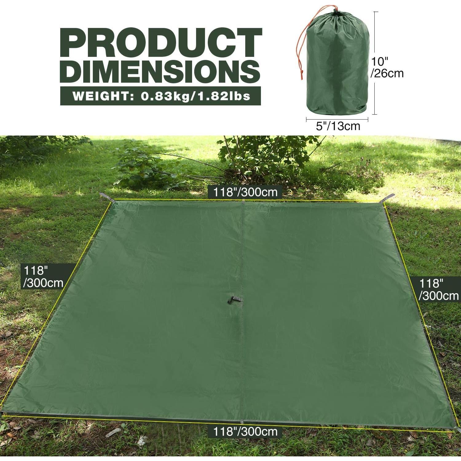 Lona de Lluvia Impermeable REDCAMP 3.05x3.05m Verde