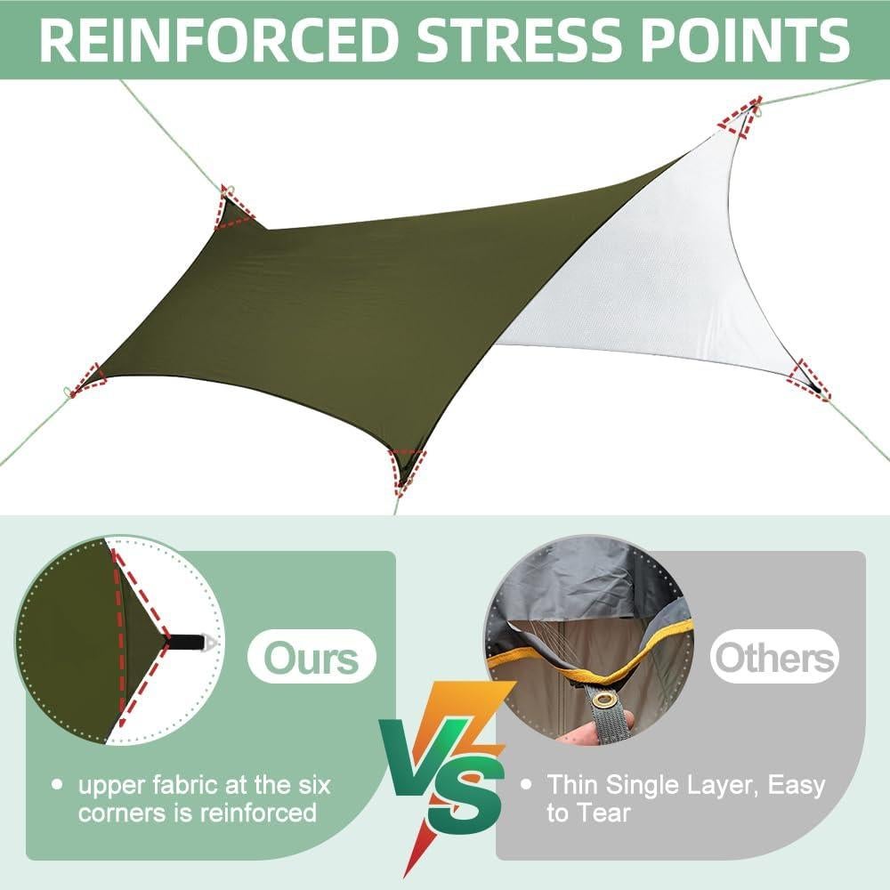 Toldo Hexagonal Impermeable Zenicham 3.66x3.05m UV UPF50+