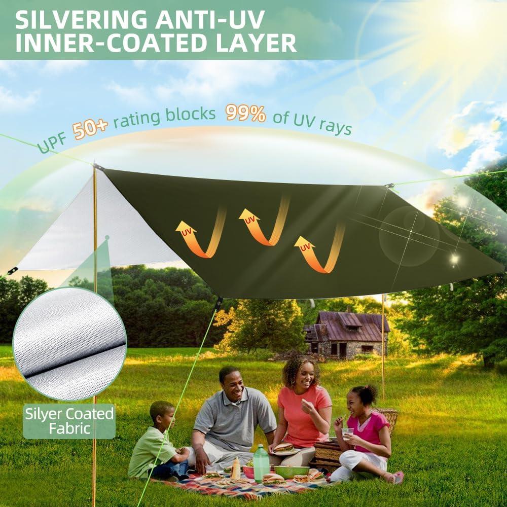 Toldo Hexagonal Impermeable Zenicham 3.66x3.05m UV UPF50+