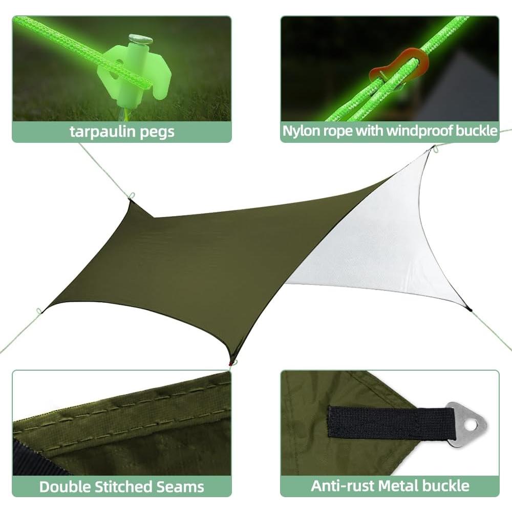 Toldo Hexagonal Impermeable Zenicham 3.66x3.05m UV UPF50+