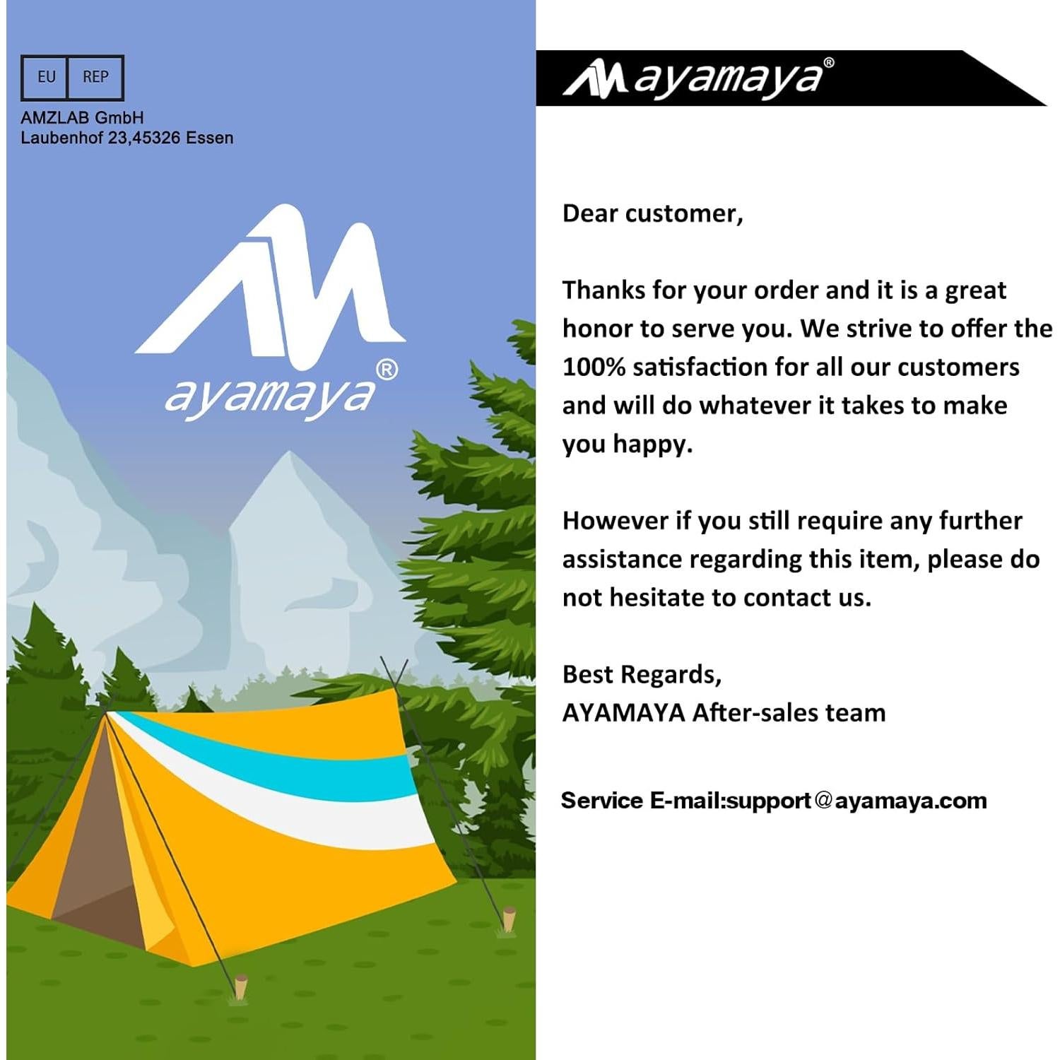 Lona de Camping AYAMAYA 3x4.5m Impermeable con Postes