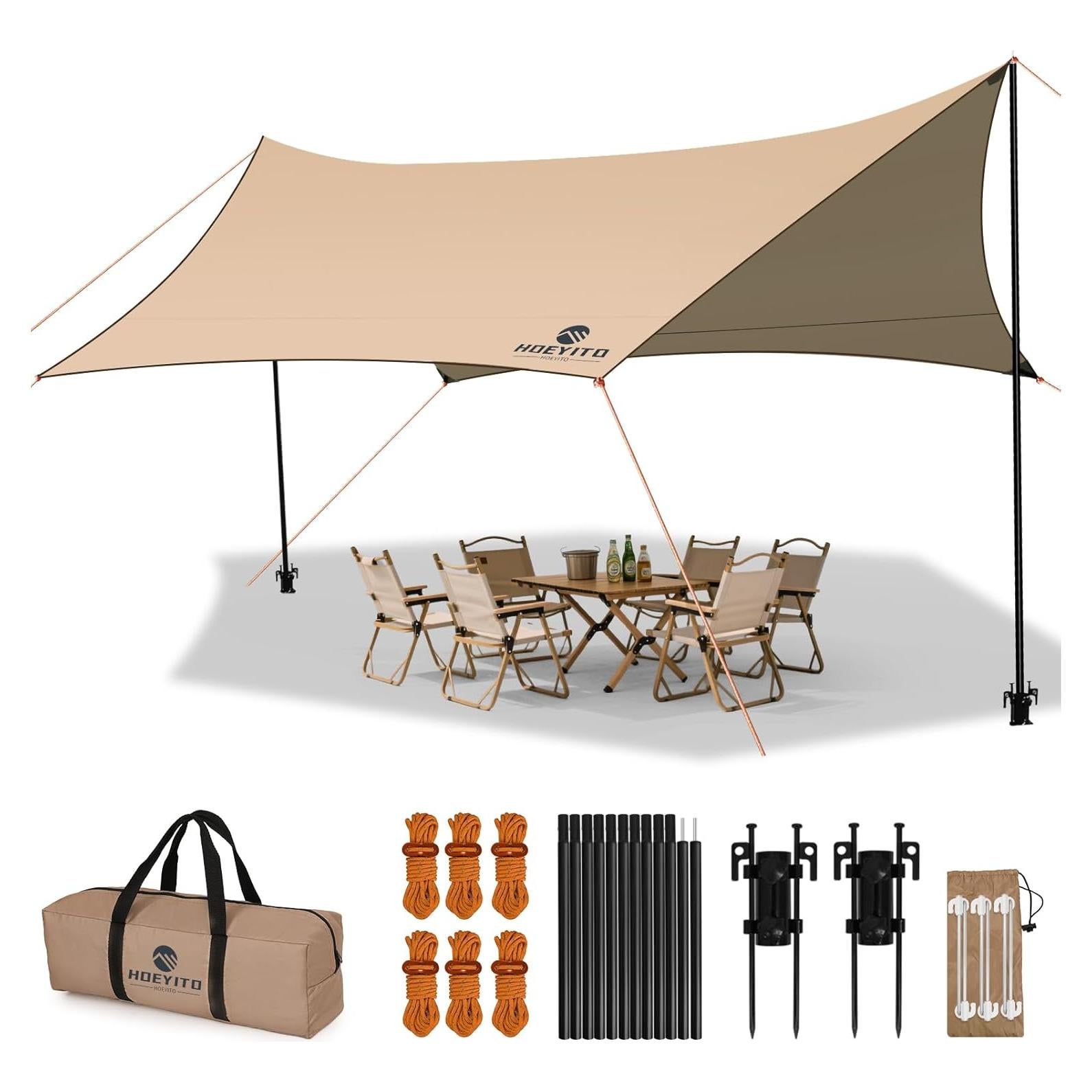 Toldo de Camping HOEYITO 4.57x3.81m Impermeable Anti-UV