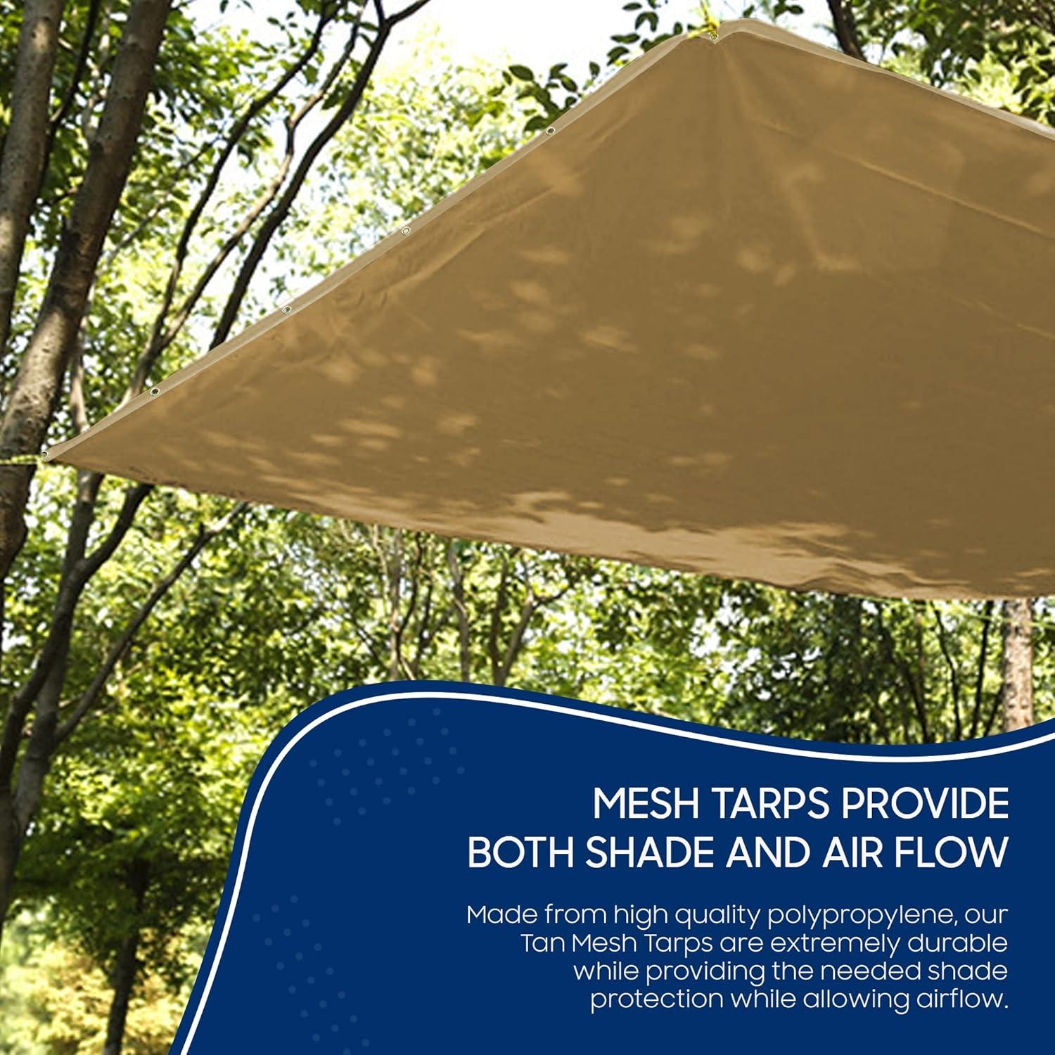 Lona de Malla Beige TarpsNow 1.83x3.05 m Alta Resistencia