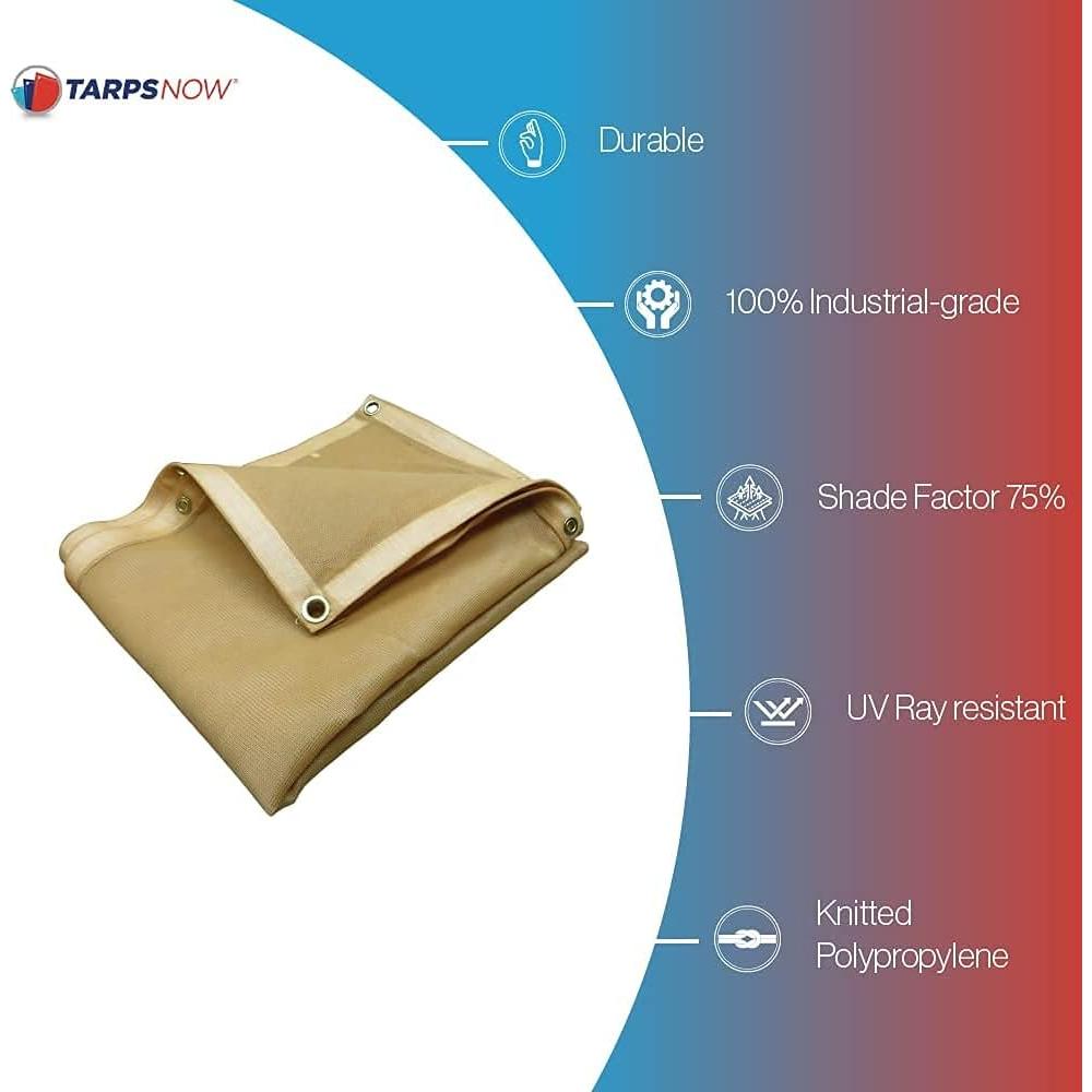 Lona de Malla Beige TarpsNow 1.83x3.05 m Alta Resistencia