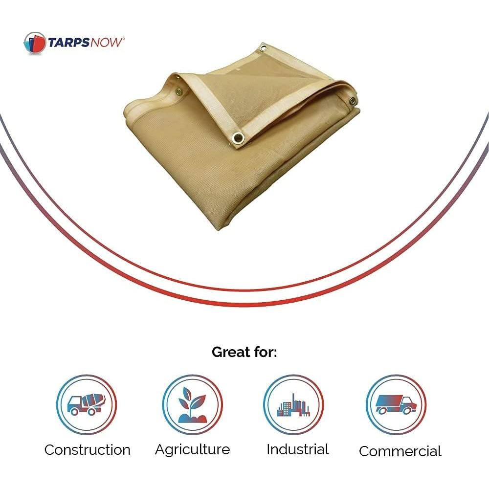 Lona de Malla Beige TarpsNow 1.83x3.05 m Alta Resistencia