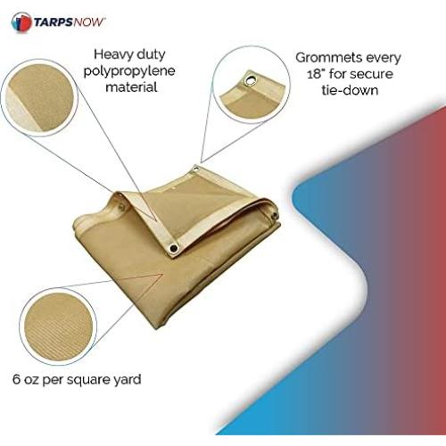 Lona de Malla Beige TarpsNow 1.83x3.05 m Alta Resistencia