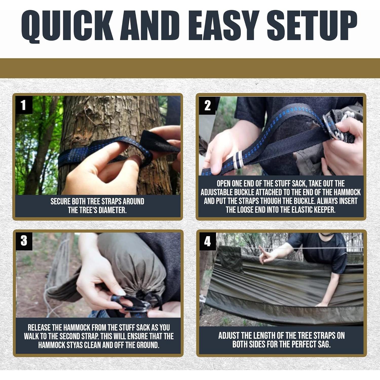 Hamaca de Camping Onewind 3.4m con Toldo de Lluvia 3.7x3m