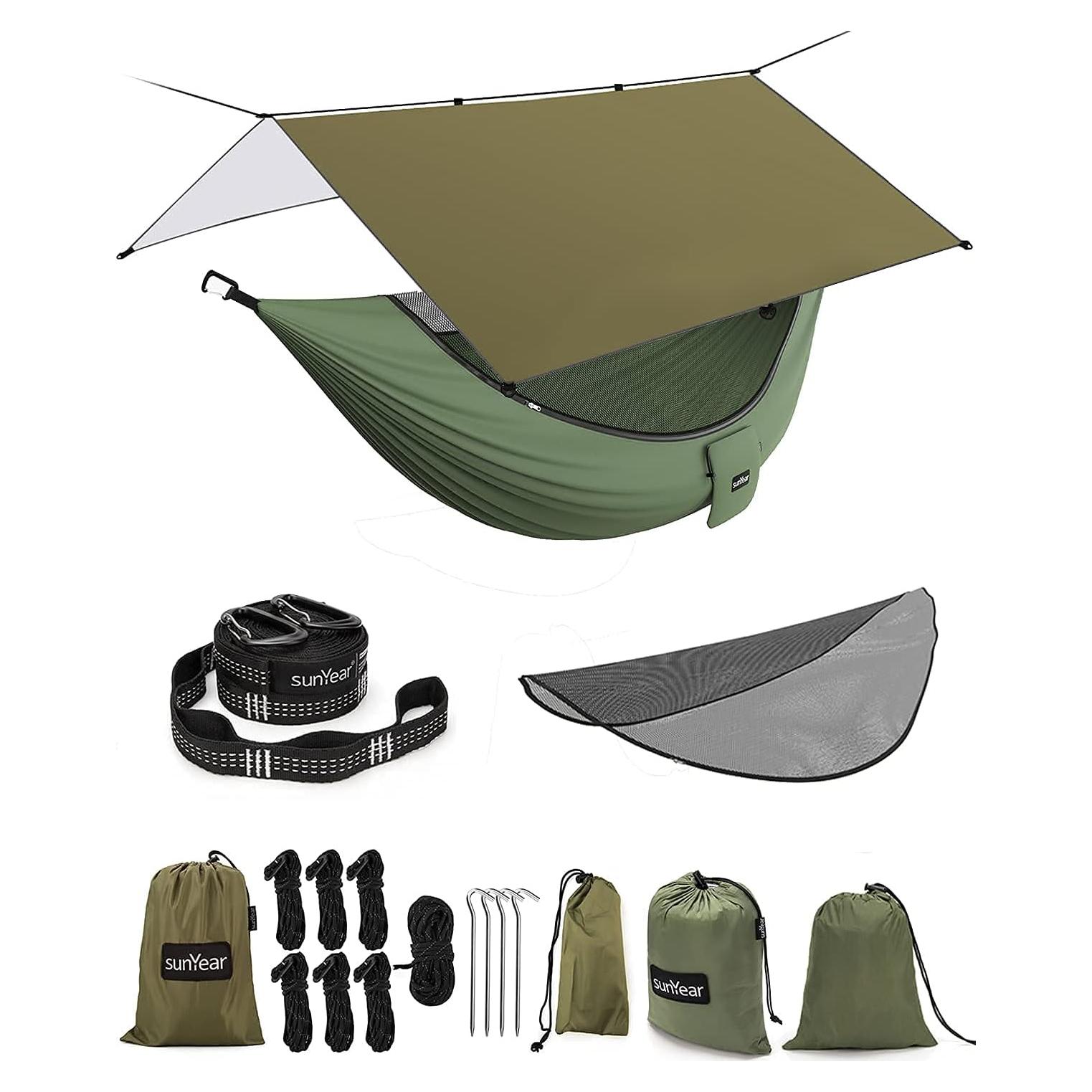 Hamaca de Camping Sunyear con Toldo Impermeable y Red No See-Um
