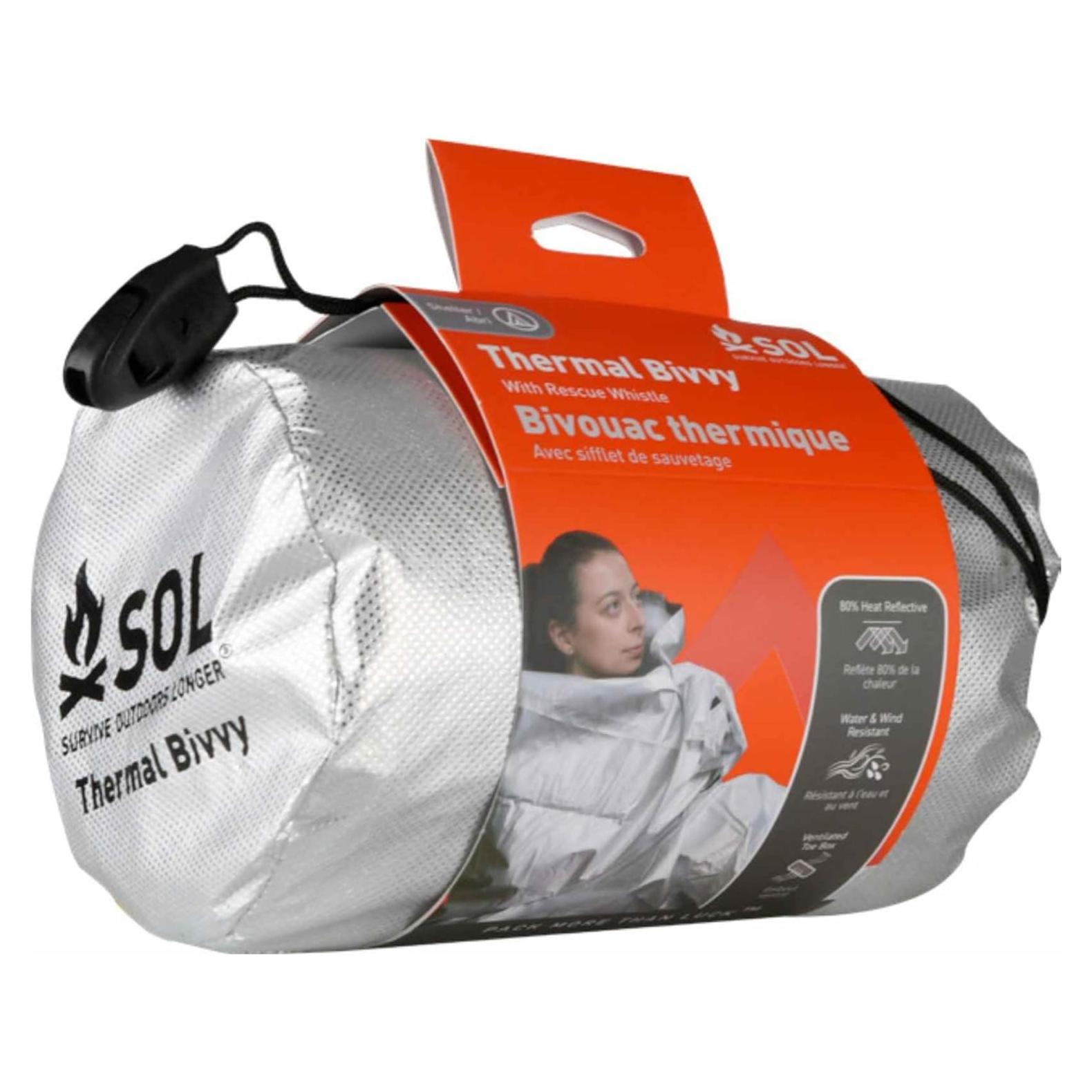 Bivvy Térmico S.O.L. con Silbato de Rescate - Manta de Emergencia