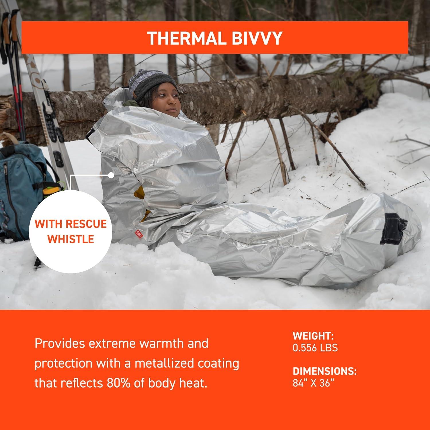 Bivvy Térmico S.O.L. con Silbato de Rescate - Manta de Emergencia