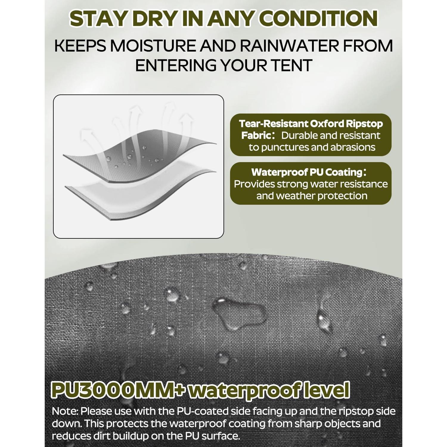 Huella de tienda SHINECRAVE 230x150 cm impermeable para camping