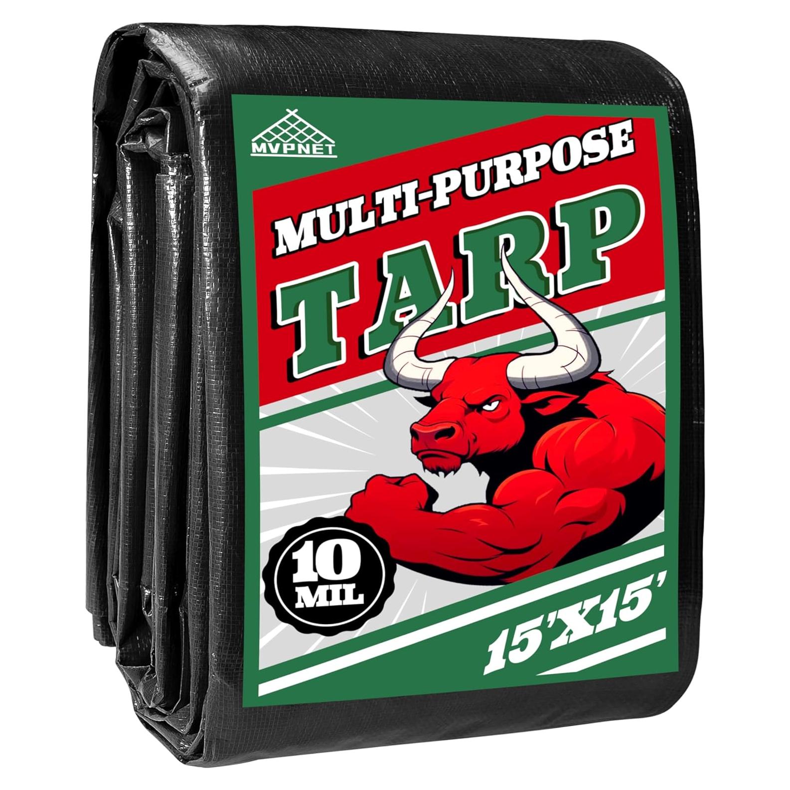 Lona Impermeable MVPNET 4.57x4.57m Verde/Negro 10mil