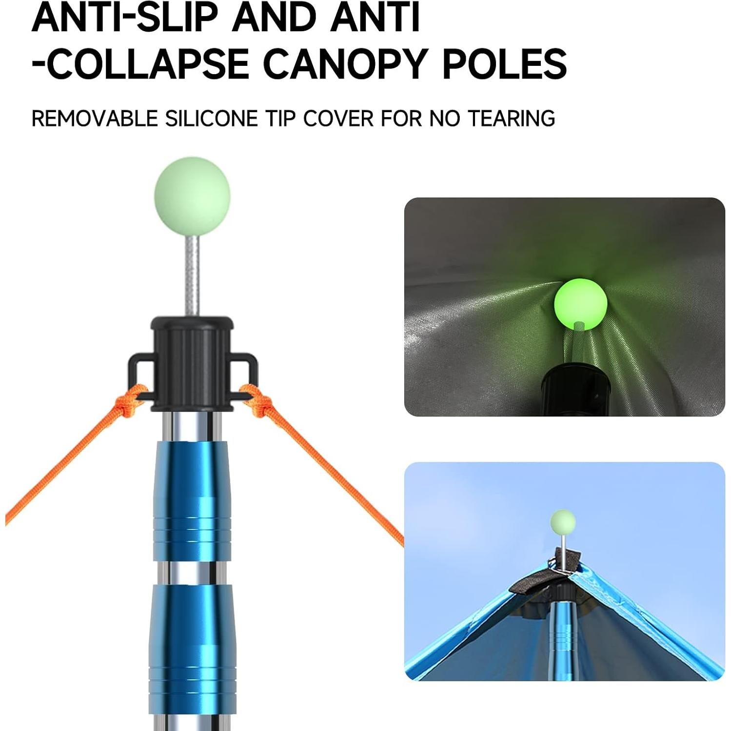 Poste Telescópico SANLIKE para Lona 84-220 cm Acero Inoxidable