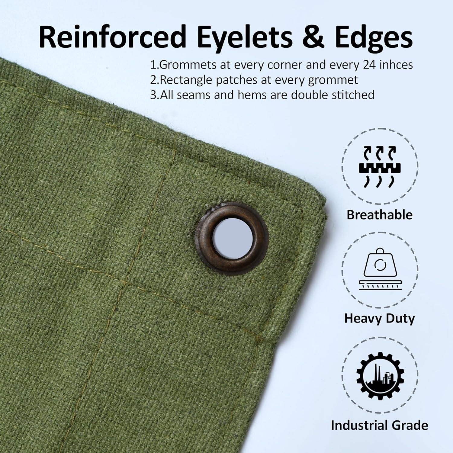 Lona Resistente Zuperia 3.05x3.66m Verde Oliva con Ojetes