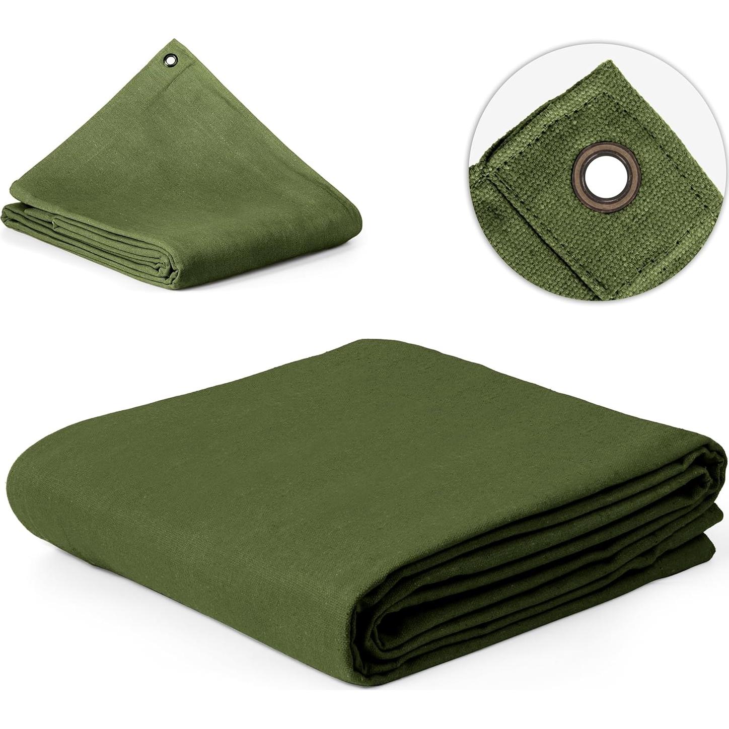 Lona Resistente Zuperia 3.05x3.66m Verde Oliva con Ojetes