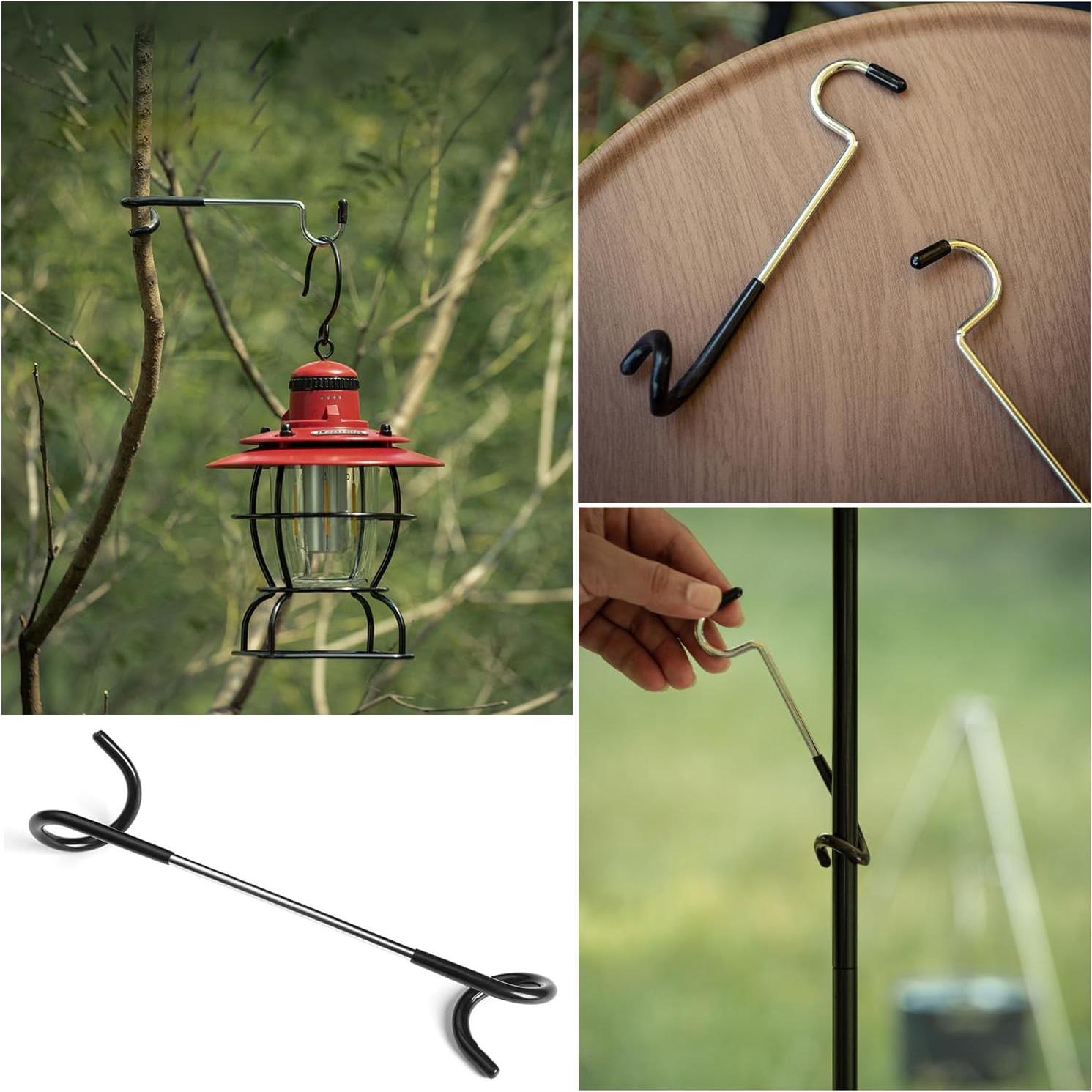 4 Ganchos Soporte de Lámpara Camping SquEqu Acero Inoxidable