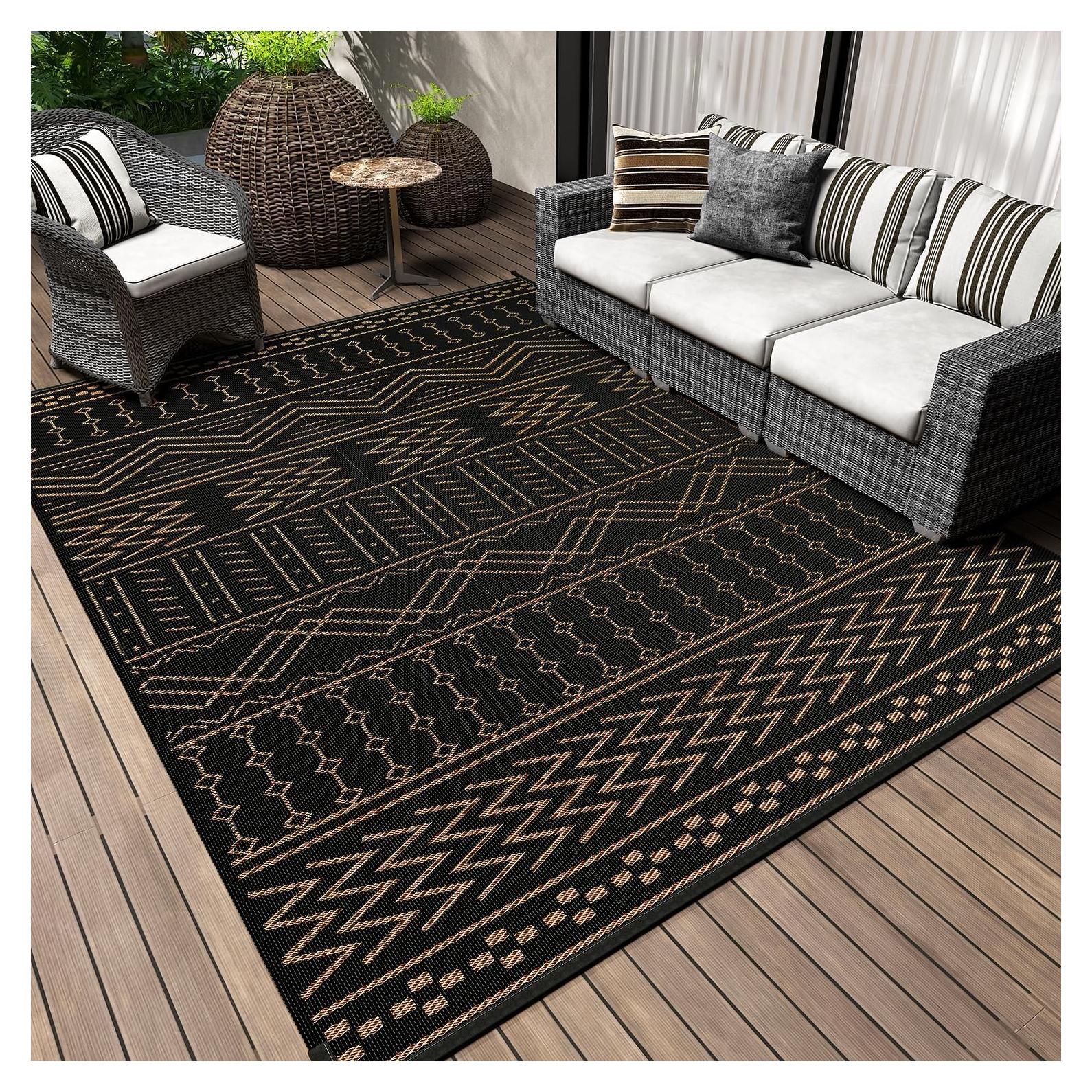 Alfombra Exterior Impermeable COCOER 2.74x3.66 m Reversible