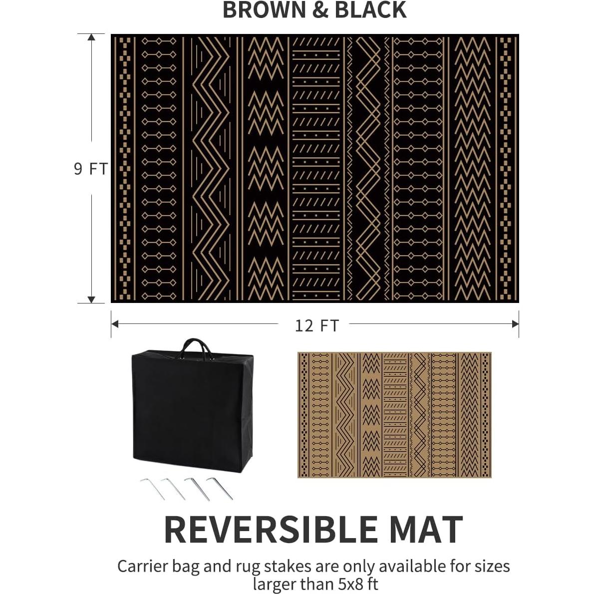 Alfombra Exterior Impermeable COCOER 2.74x3.66 m Reversible