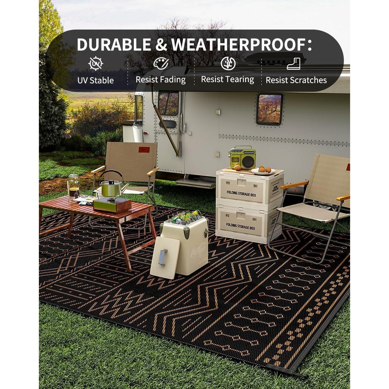 Alfombra Exterior Impermeable COCOER 2.74x3.66 m Reversible