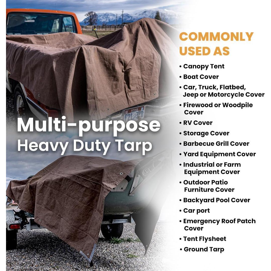 Lona de Tela Resistente al Agua WHITEDUCK 2.44m x 6.1m Oliva