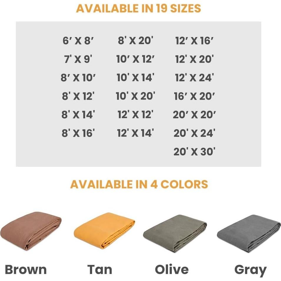 Lona de Tela Resistente al Agua WHITEDUCK 2.44m x 6.1m Oliva