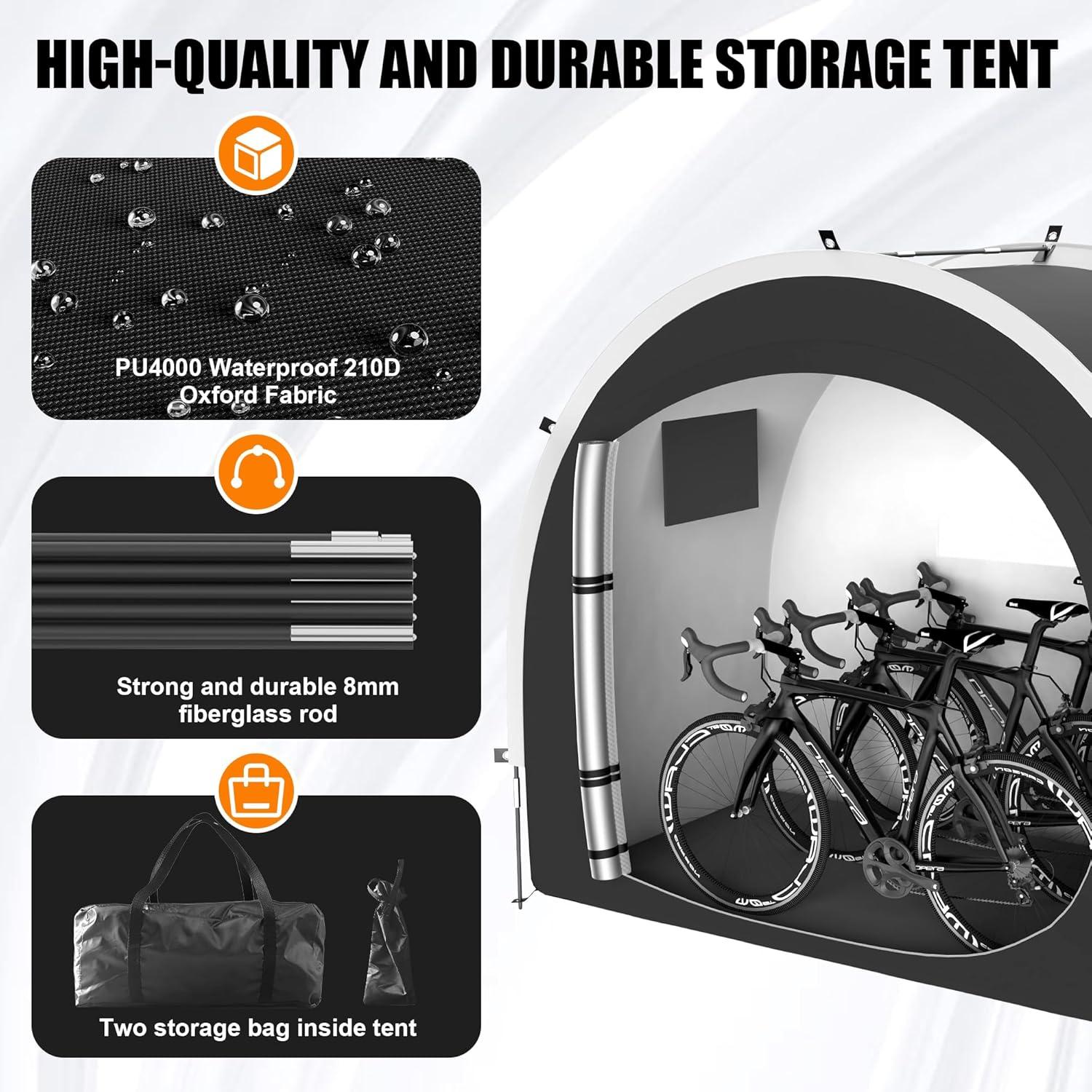 Cobertizo de Almacenamiento para Bicicletas Cepkquis 3 Bicicletas 210D