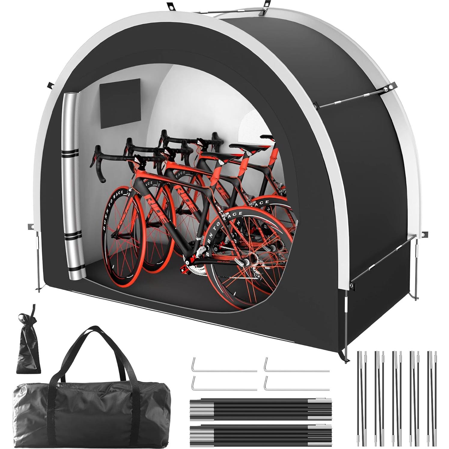 Cobertizo de Almacenamiento para Bicicletas Cepkquis 3 Bicicletas 210D