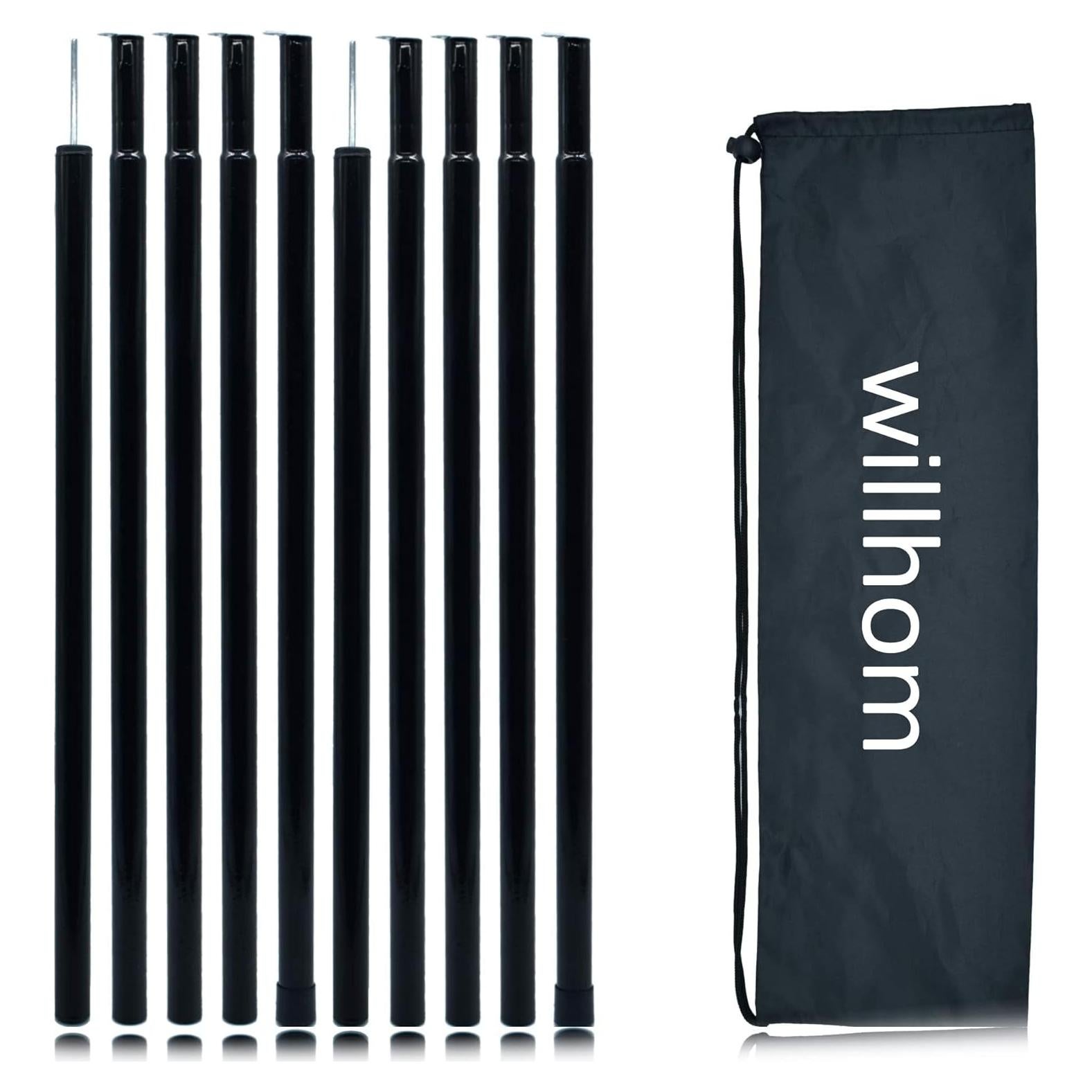 Postes de Carpa Ajustables Willhom - 2 Juegos de 190.5 cm