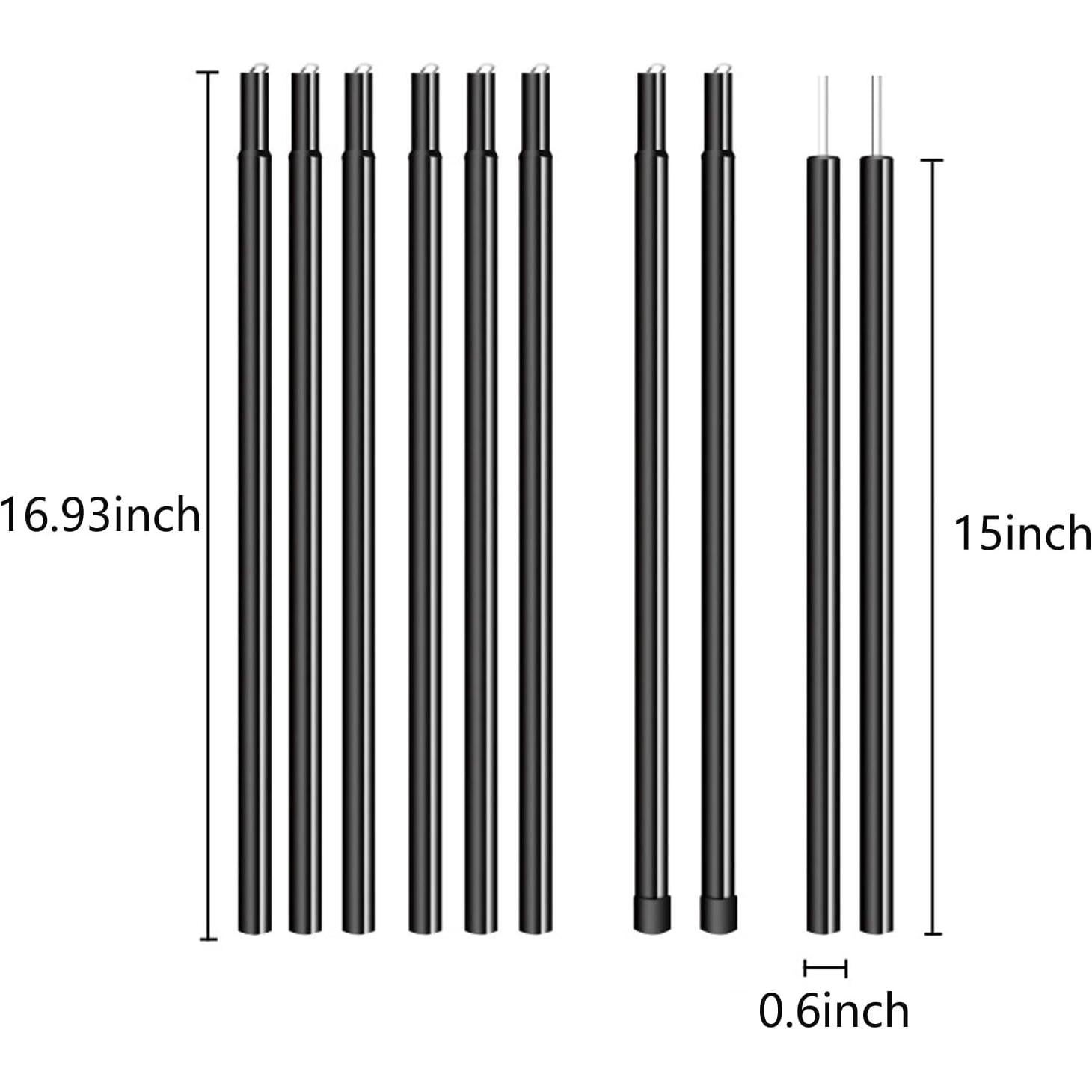 Postes de Carpa Ajustables Willhom - 2 Juegos de 190.5 cm
