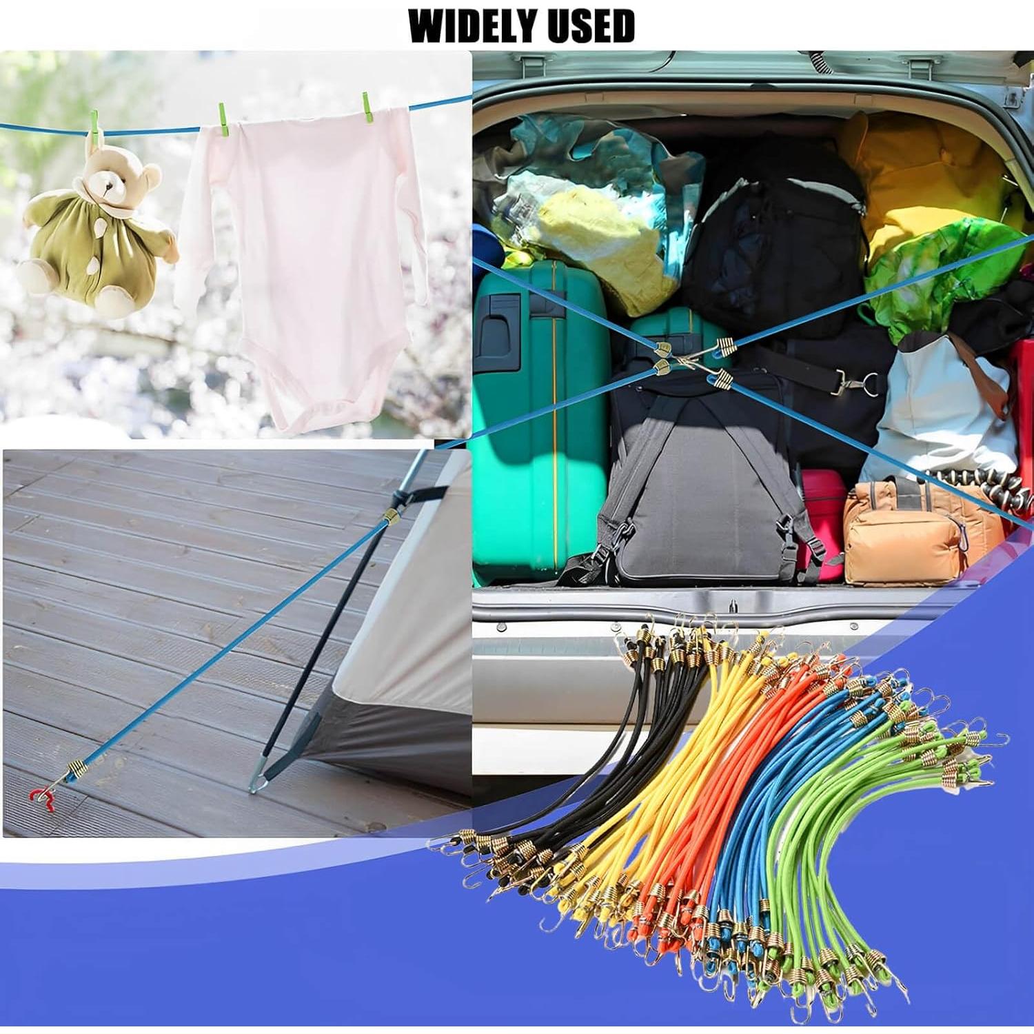 Cuerdas Bungee Pequeñas OPPKEPT 25cm Ajustables Paquete de 12