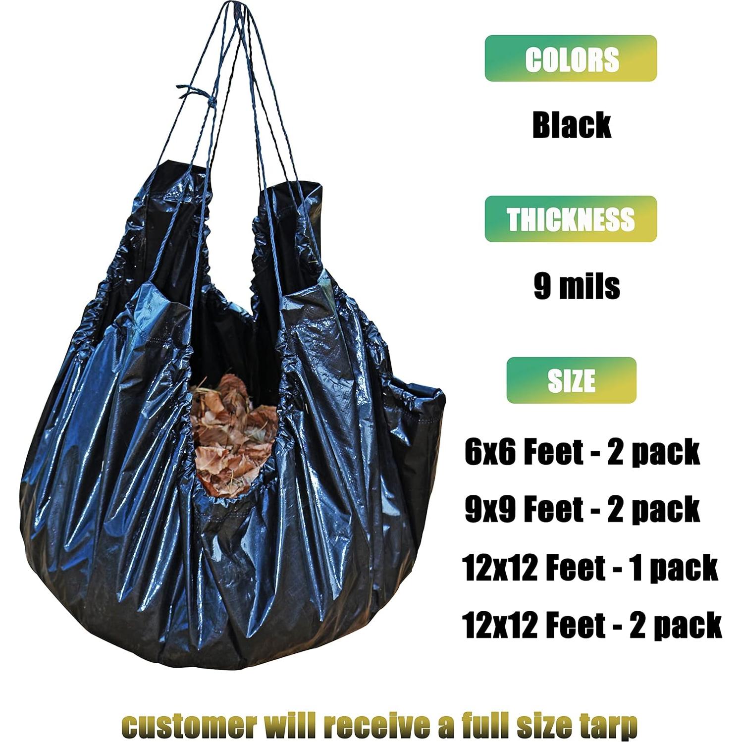 Lona de Jardín RAINDEWAY Negra 3.66x3.66m Impermeable con Cuerda