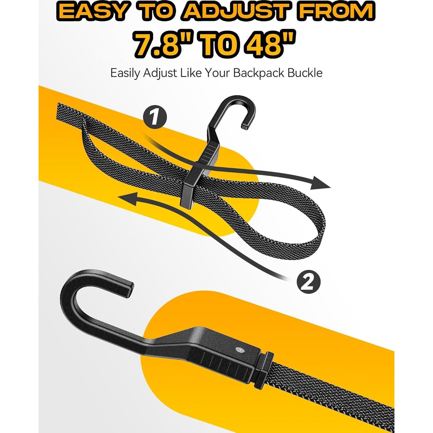 Paquete de 6 correas elásticas ajustables LuckyStraps 121.92 cm