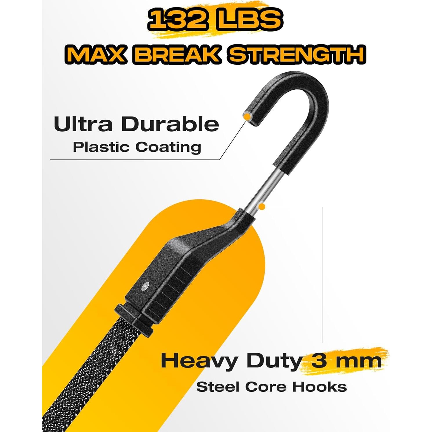 Paquete de 6 correas elásticas ajustables LuckyStraps 121.92 cm