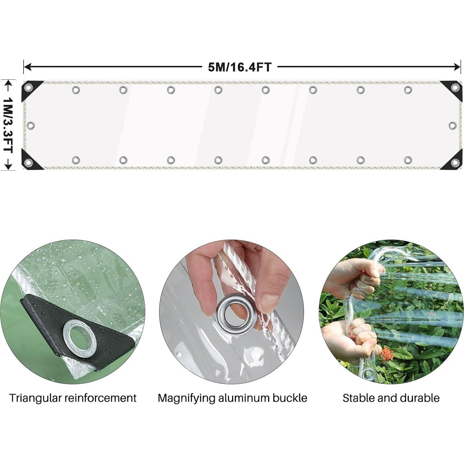 Lona Transparente Resistente al Agua JIAN YA NA 1x5m PVC