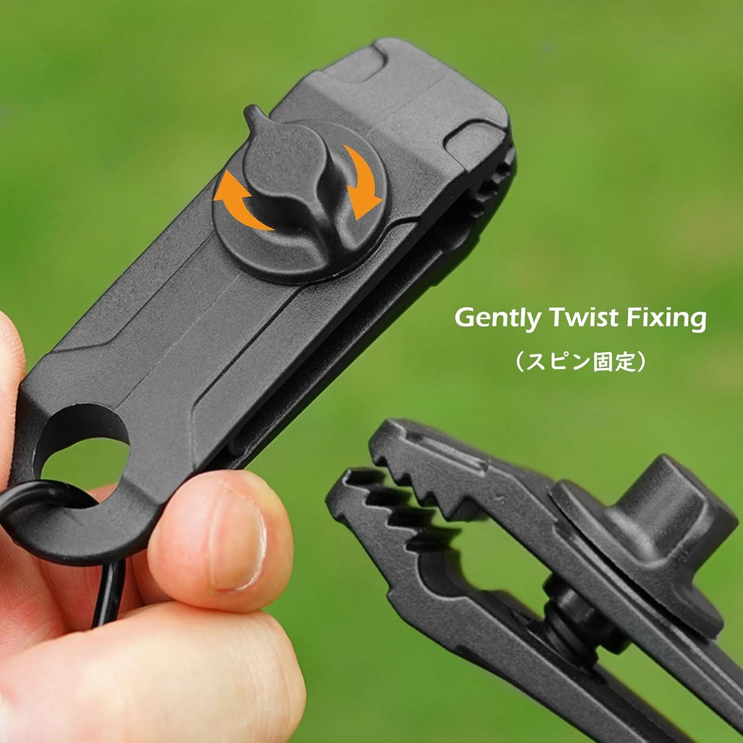 Clips de Lona TRIWONDER Alta Resistencia 12 Piezas Caqui