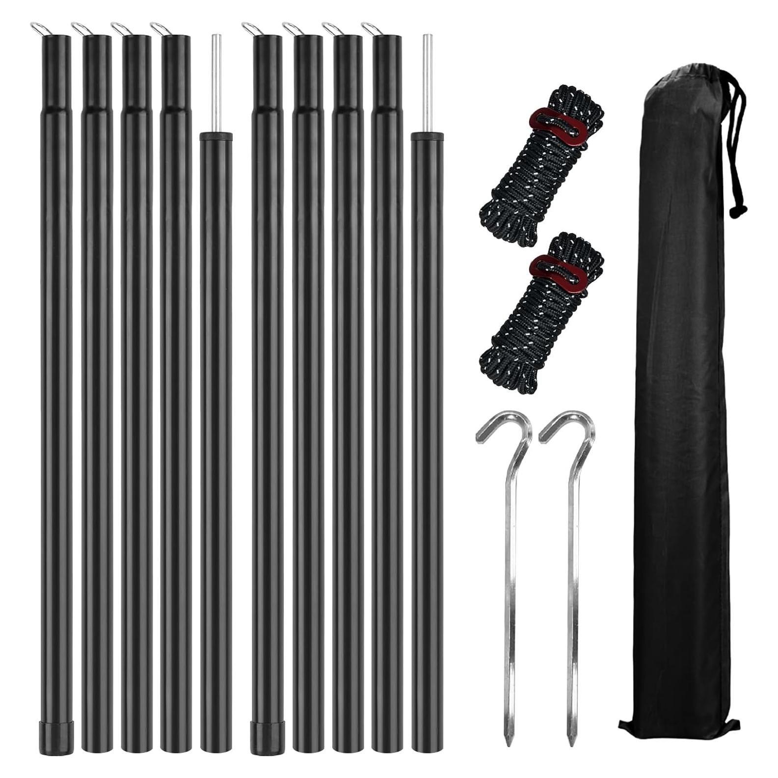 Postes de Lona Ajustables KescherAb Set de 2 Aluminio 199.4 cm