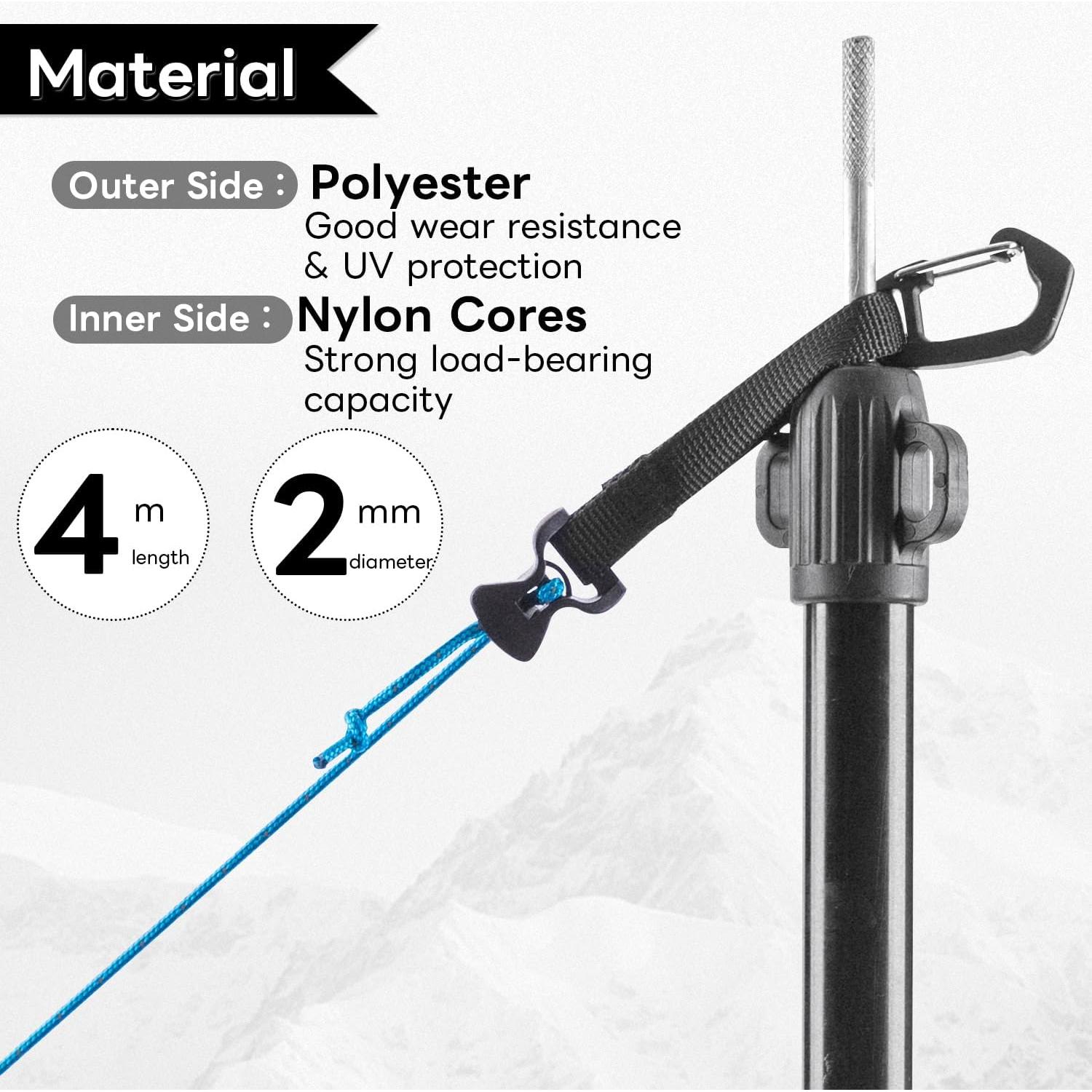 Cuerdas de Tensión Ultraligeras HIKEMAN 4M Nylon Amarillo