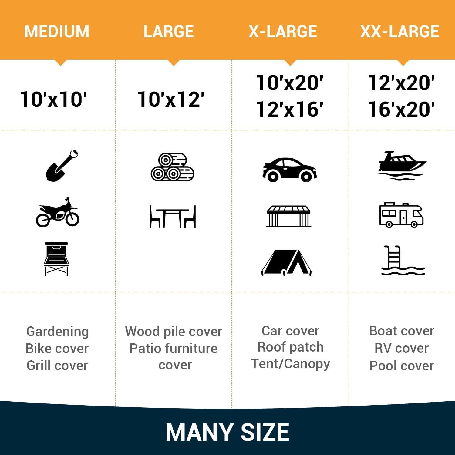 Lona Impermeable Keten 3.05x3.05m 16 Mil Resistente UV