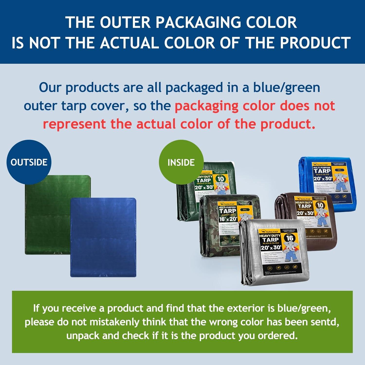 Lona Impermeable SUNLITAP 16 Mil 3.05x3.66 Metros Reforzada