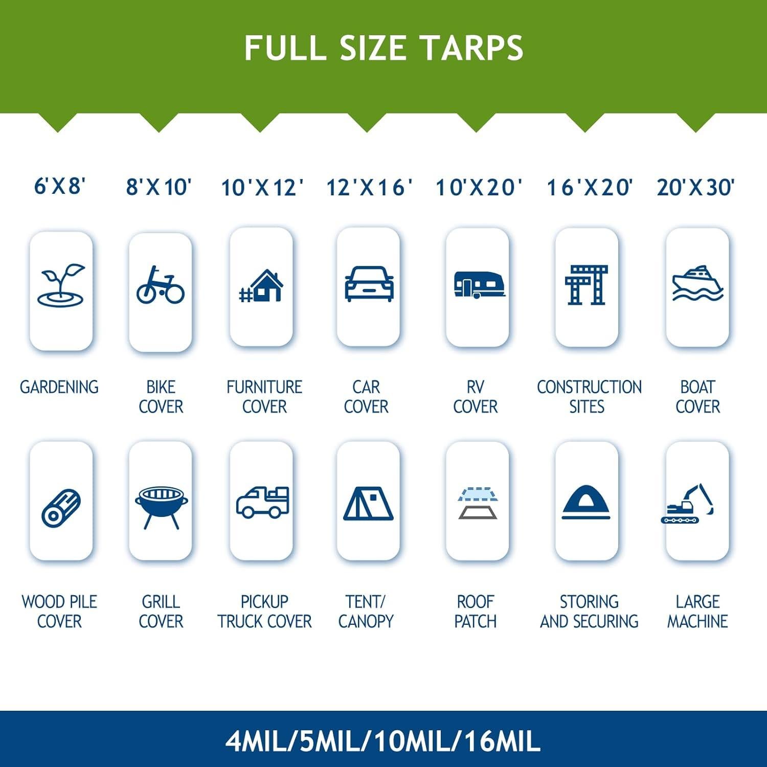 Lona Impermeable SUNLITAP 16 Mil 3.05x3.66 Metros Reforzada