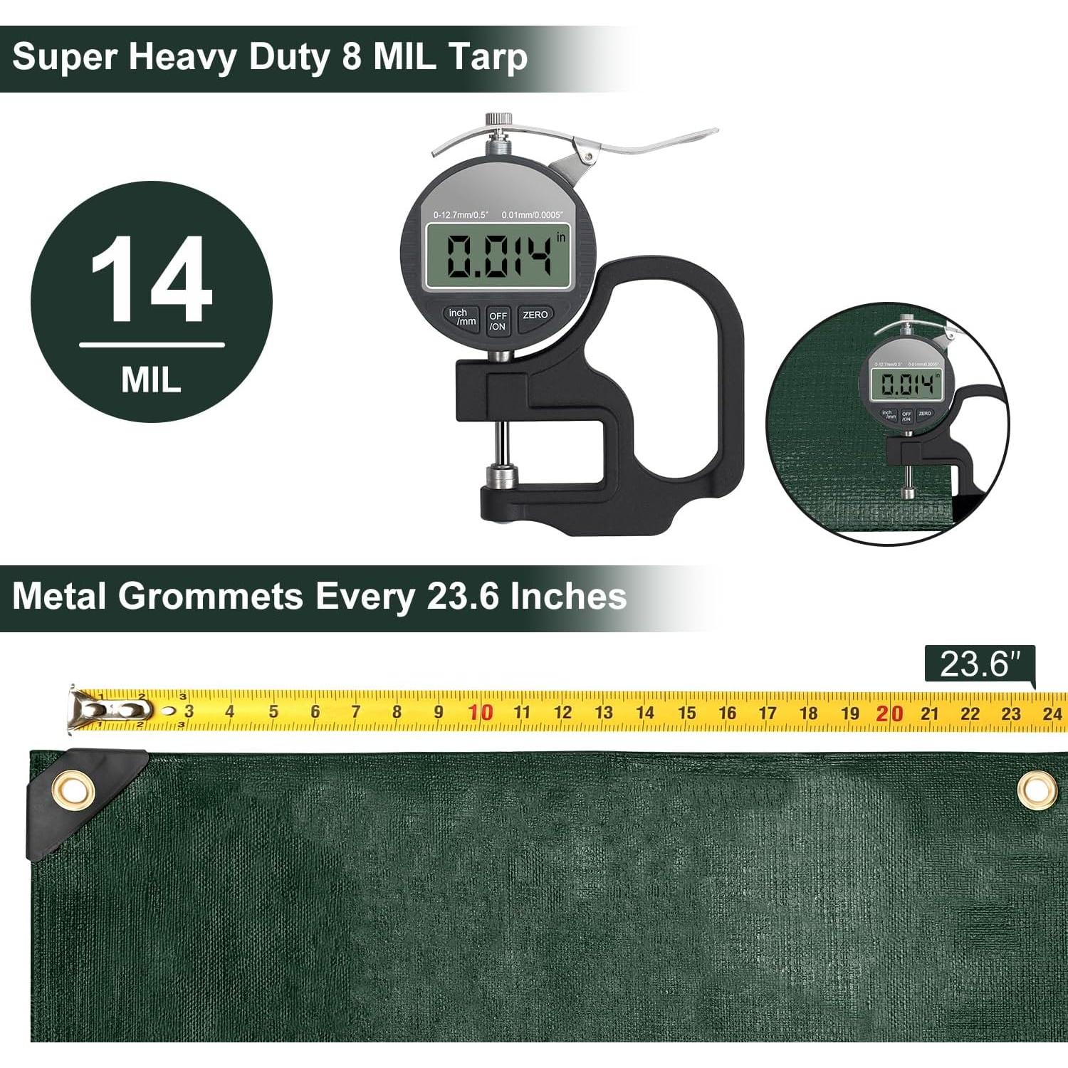 Lona Impermeable Patiobay 14 Mil 3.05x6.1 Metros Verde