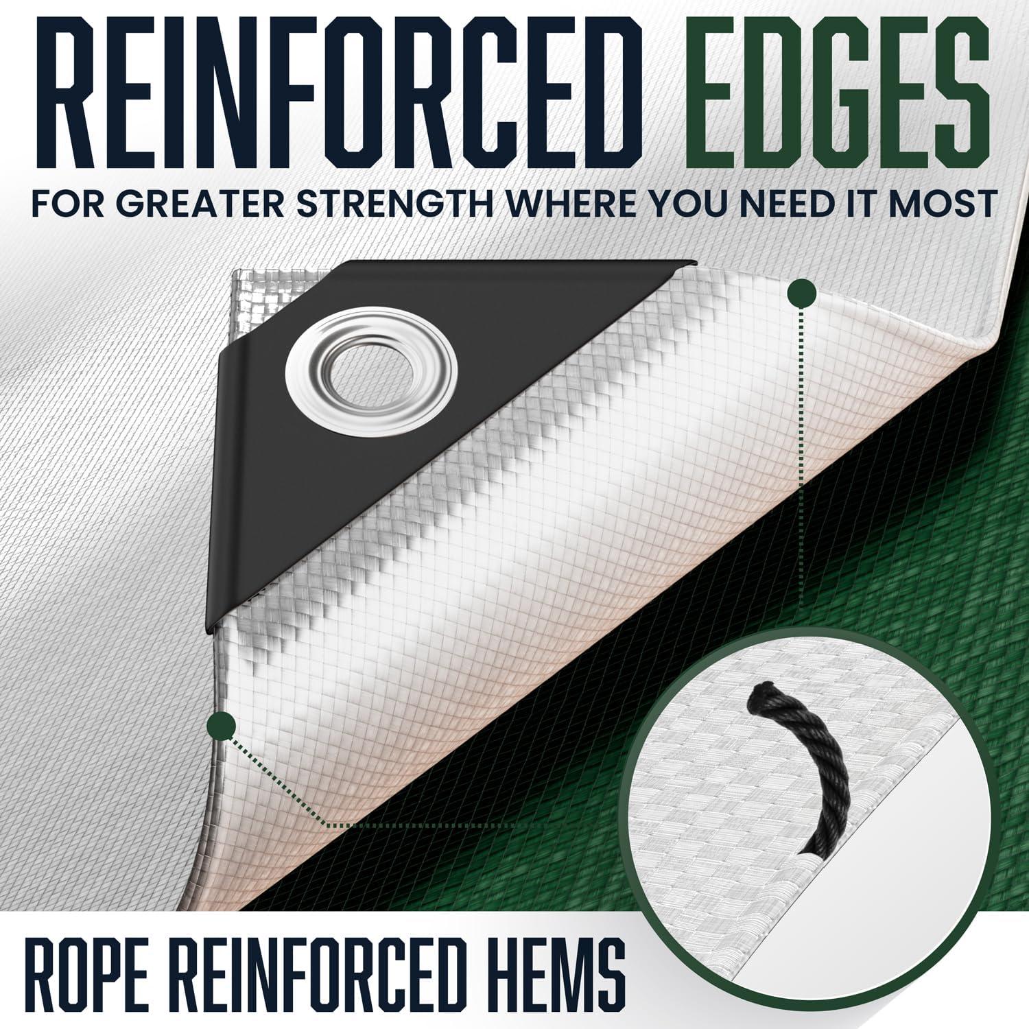 Lona Resistente KING-A-MA-JIGS 10x10 Verde 7 Mil Tratada UV