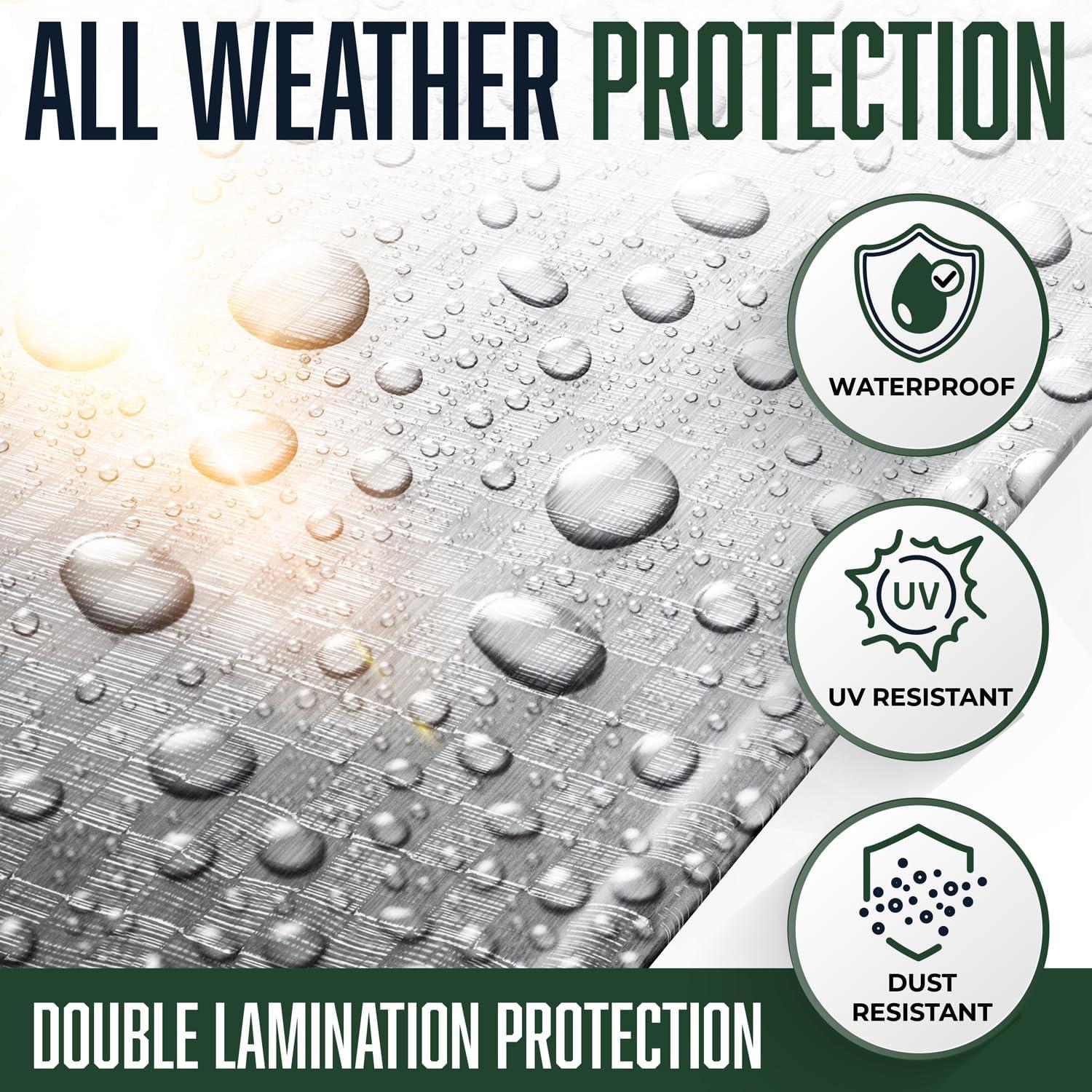 Lona Resistente KING-A-MA-JIGS 10x10 Verde 7 Mil Tratada UV